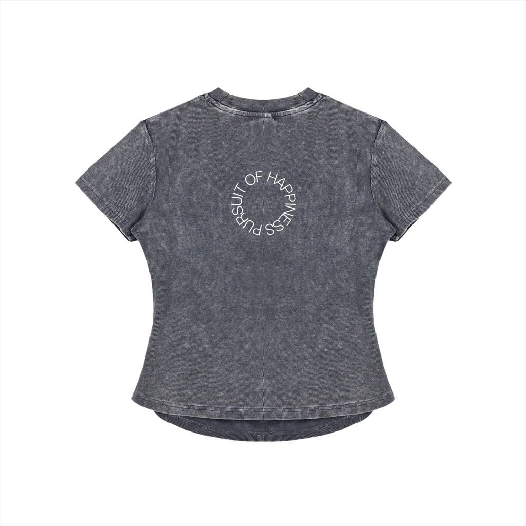 Vintage Washed Bodycon Cotton T-Shirt