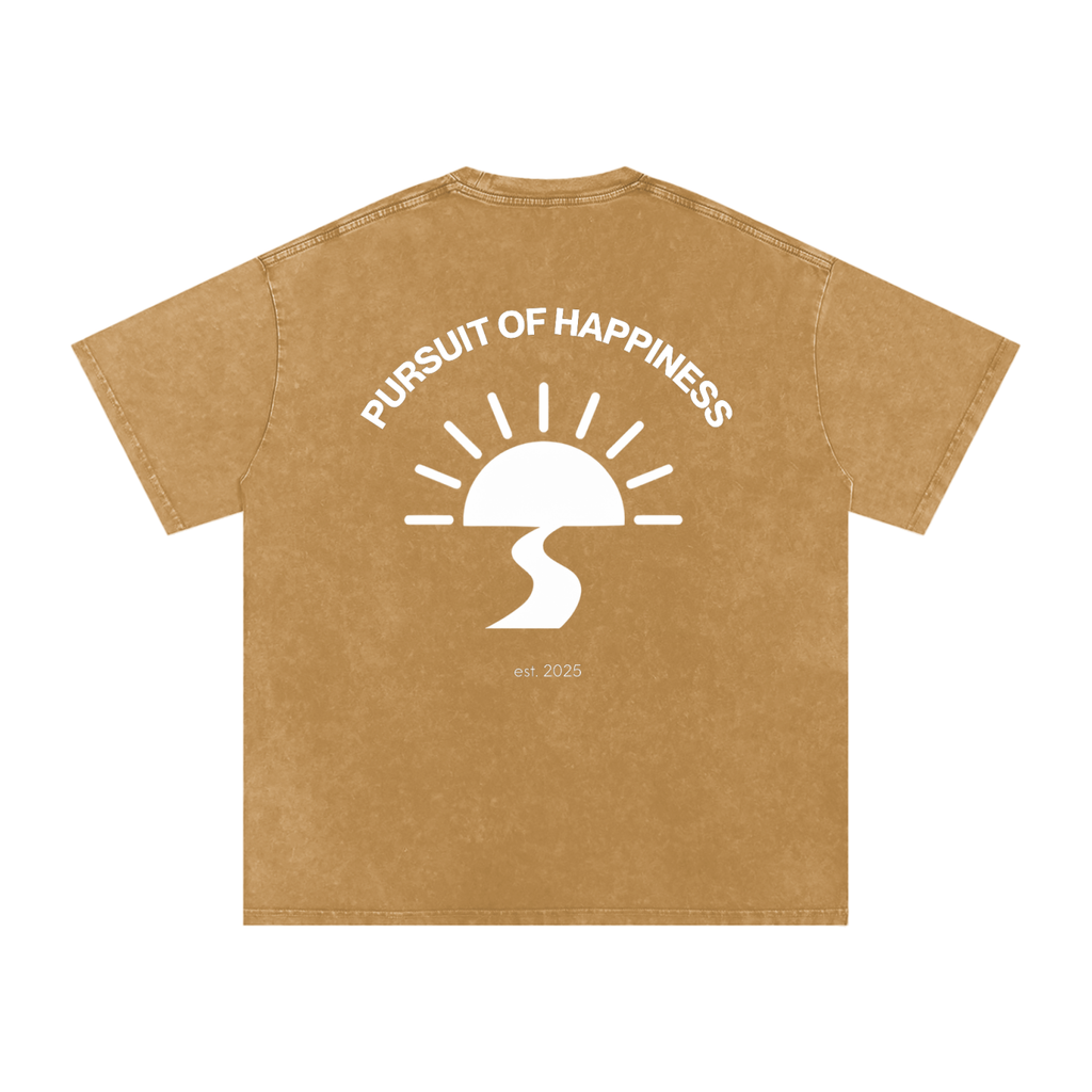 Snow Washed Oversized Cotton T-Shirt