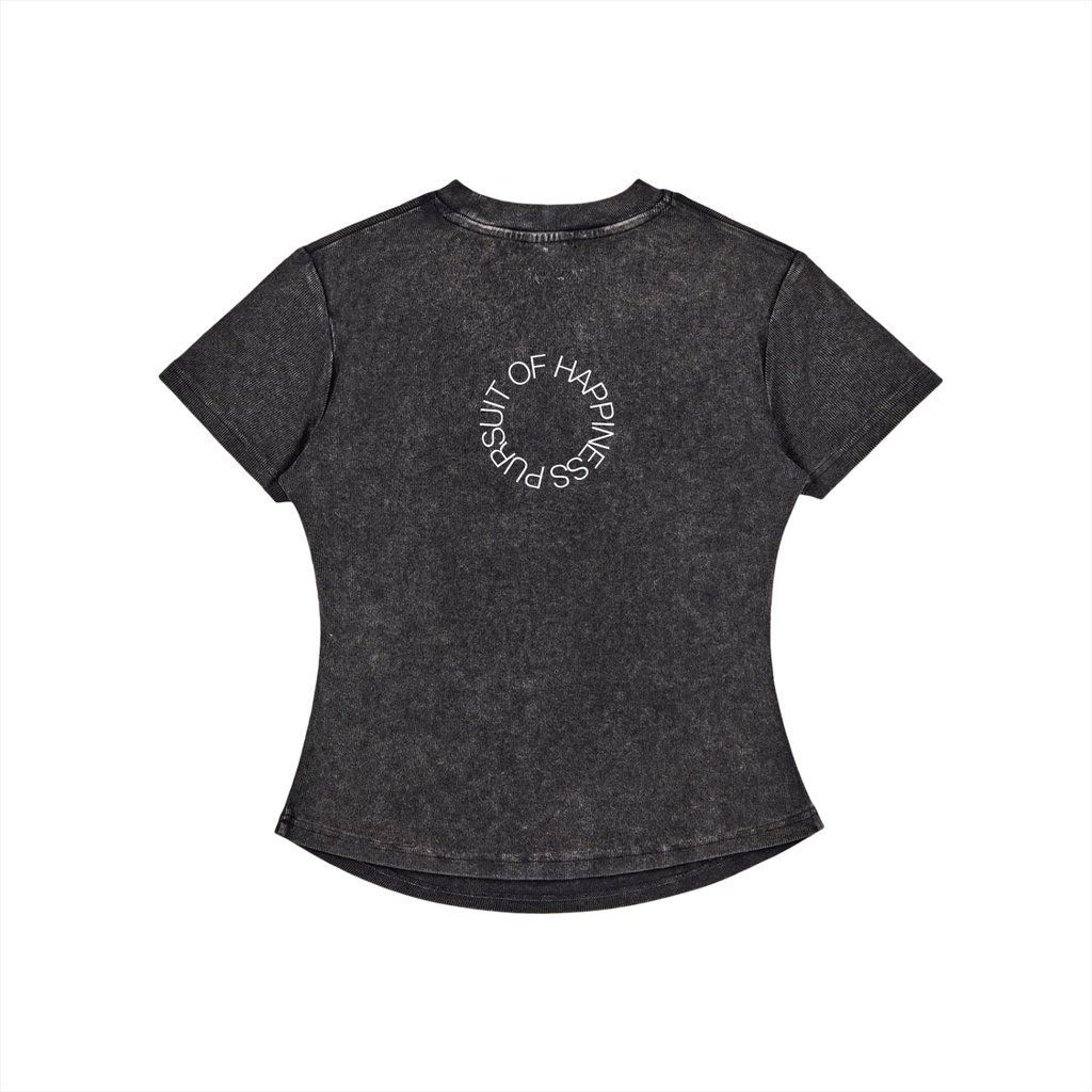 Vintage Washed Bodycon Cotton T-Shirt