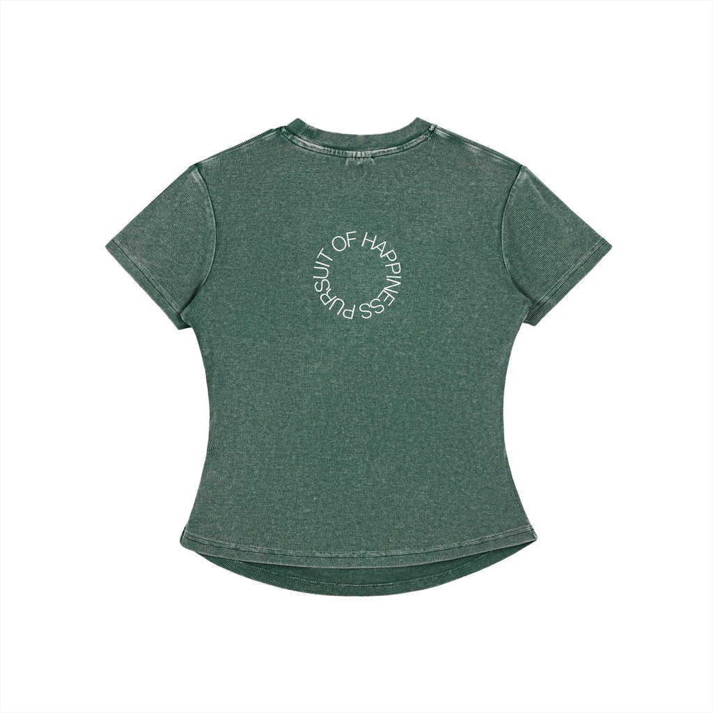 Vintage Washed Bodycon Cotton T-Shirt